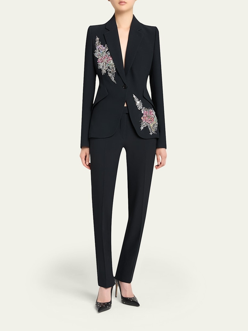 Alexander McQueen Crystal Embroidered Single-Breasted Blazer Jacket outlook