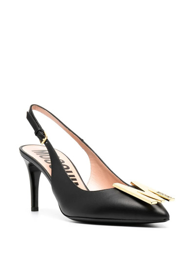 Moschino M plaque slingback pumps outlook