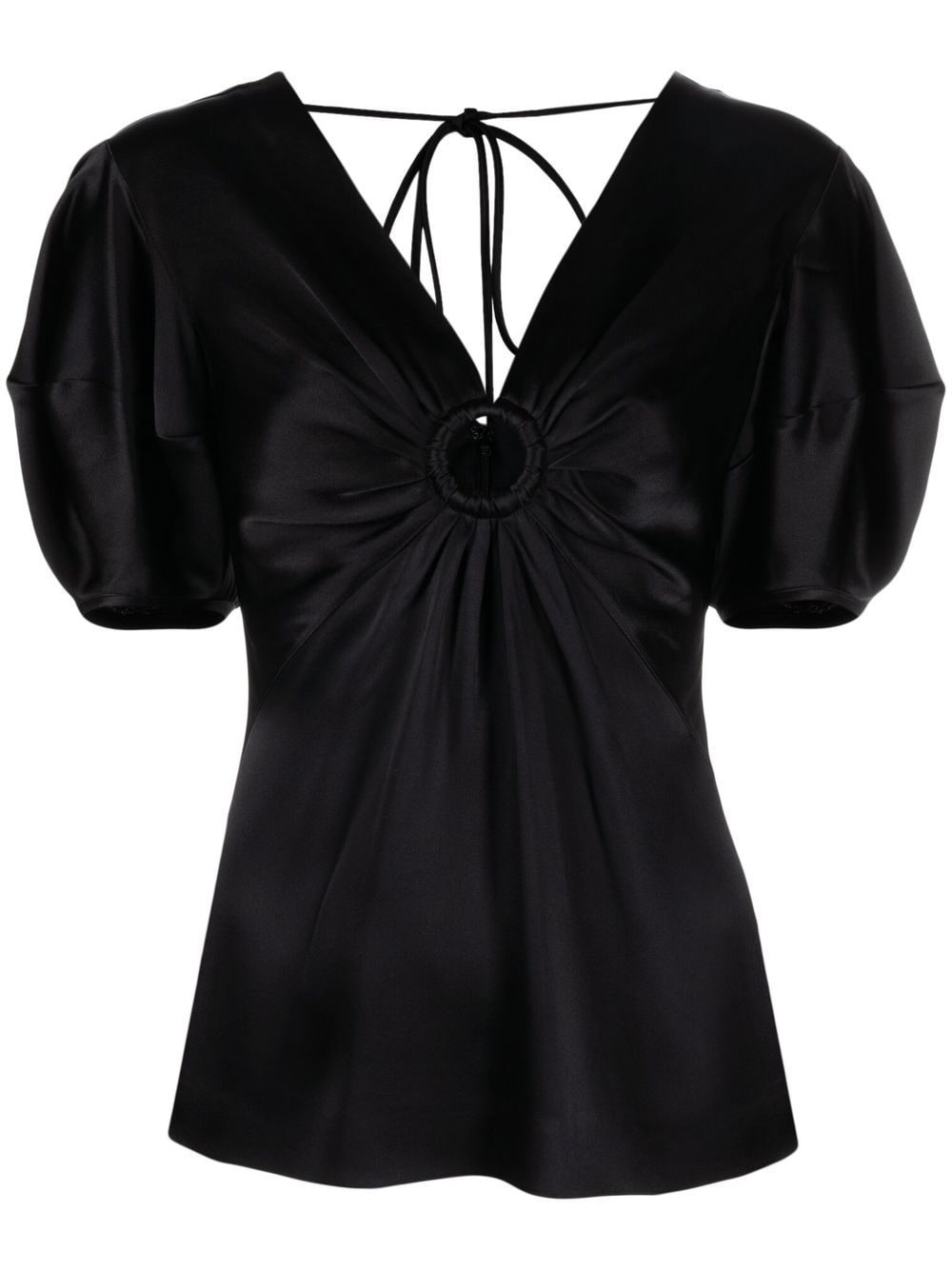cut-out ruched blouse - 1