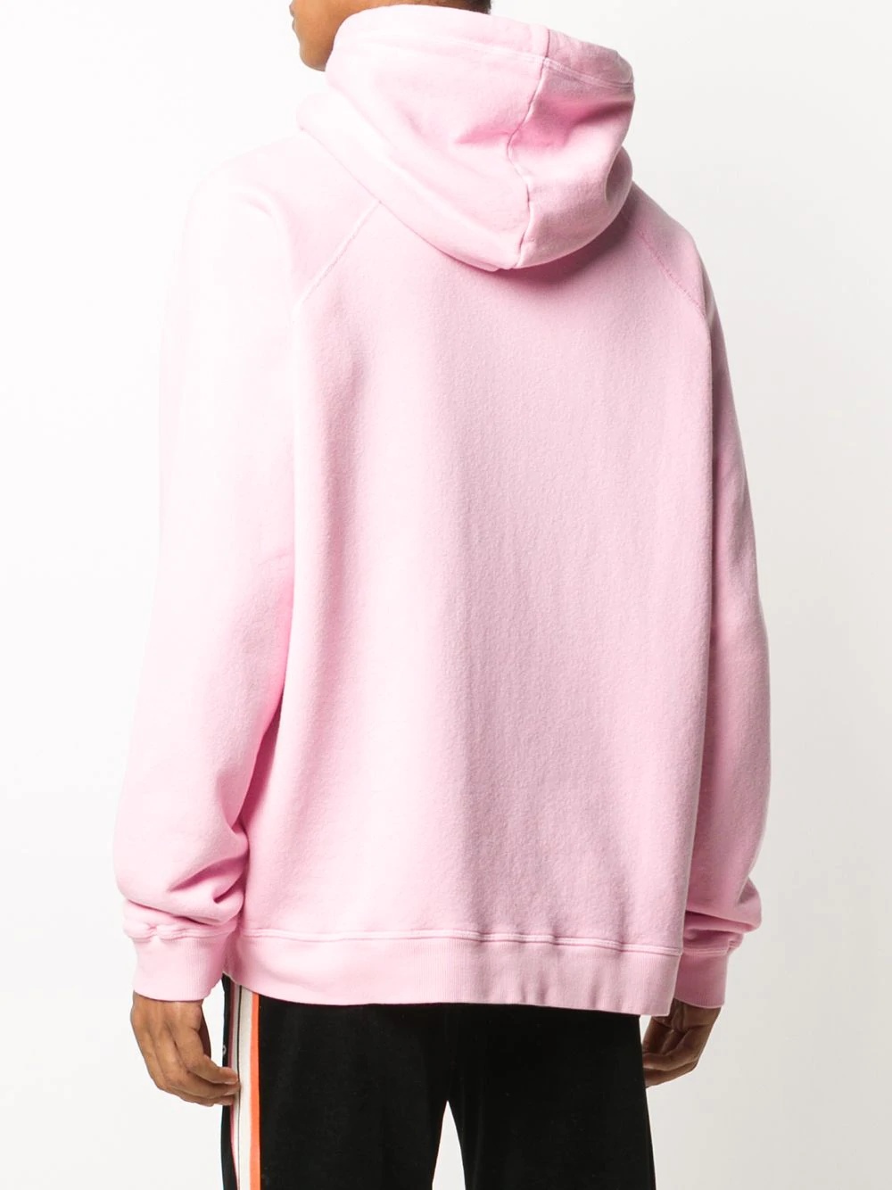 pink logo print cotton hoodie - 4