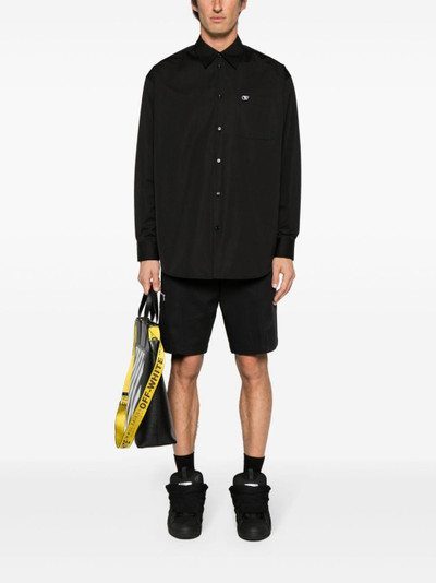 Off-White logo-embroidered cotton shirt outlook