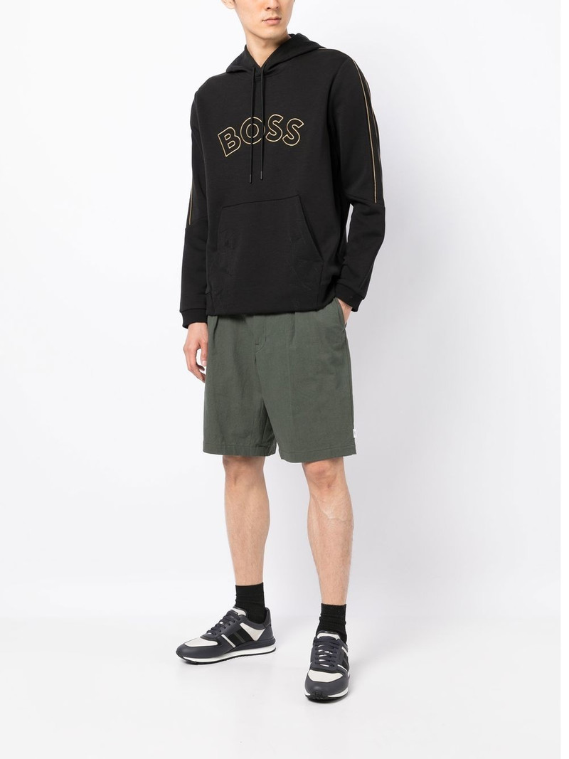 BOSS logo-print hoodie outlook