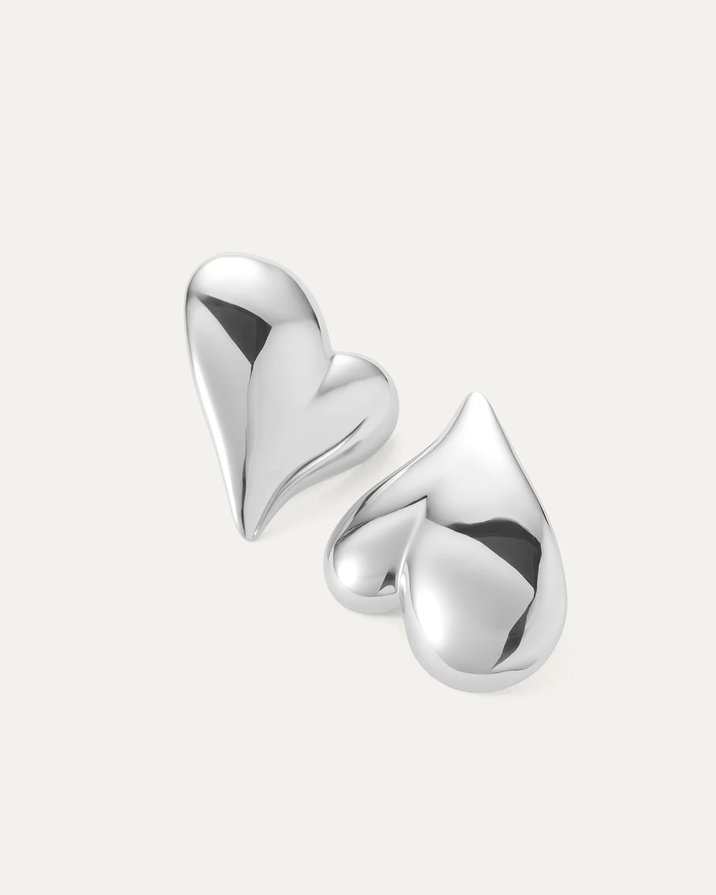 Mega Art Heart Button Earrings - 1