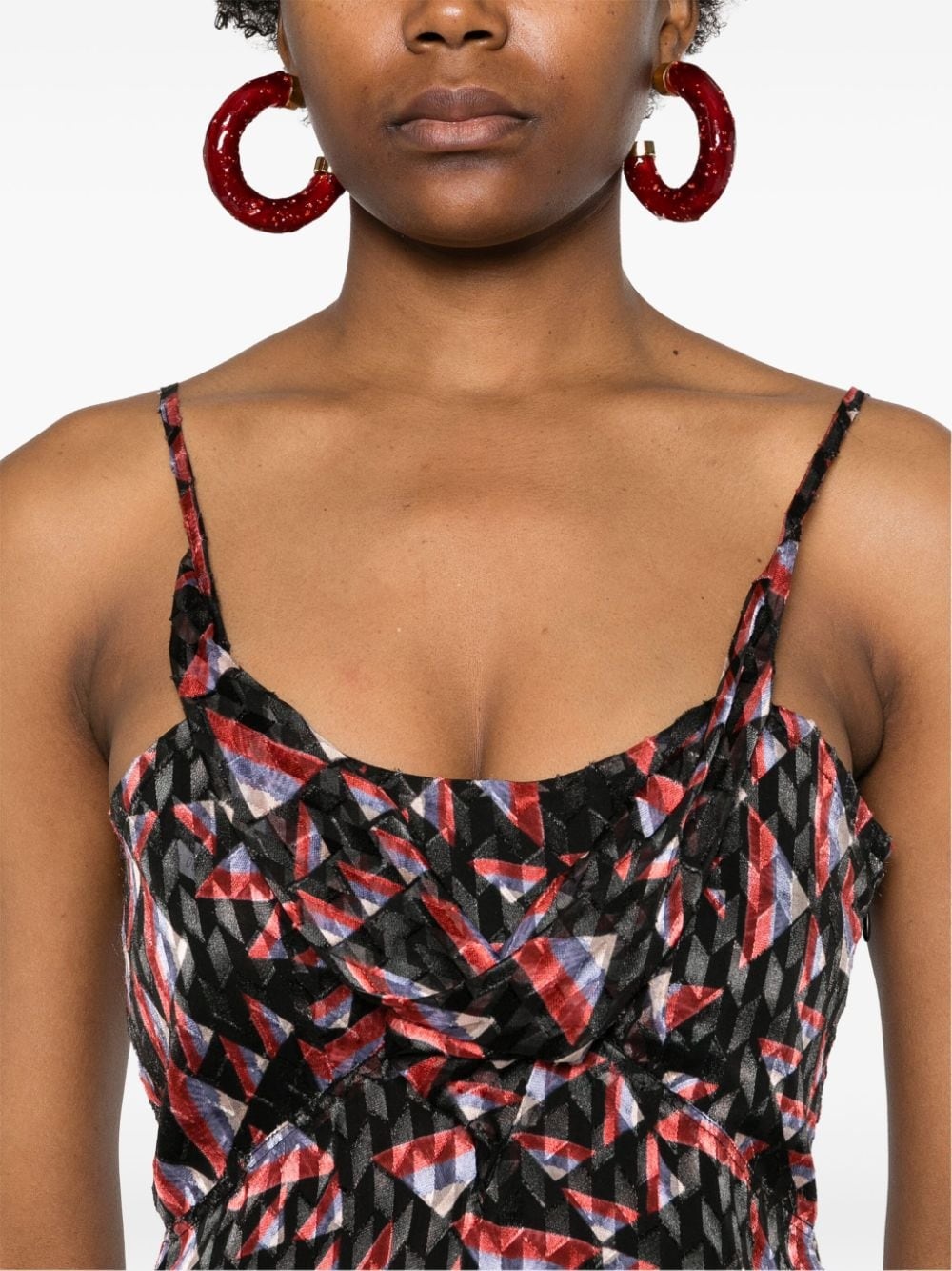 Kalisia geometric-print tank top - 5