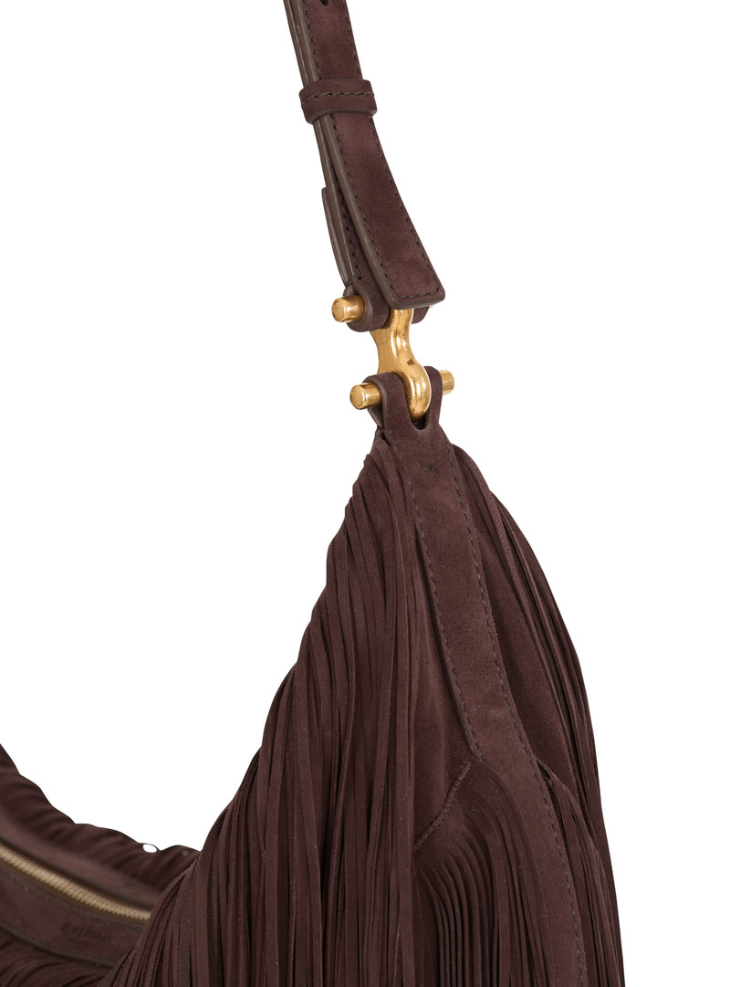 Ébène Hobo Large fringed suede bag 3