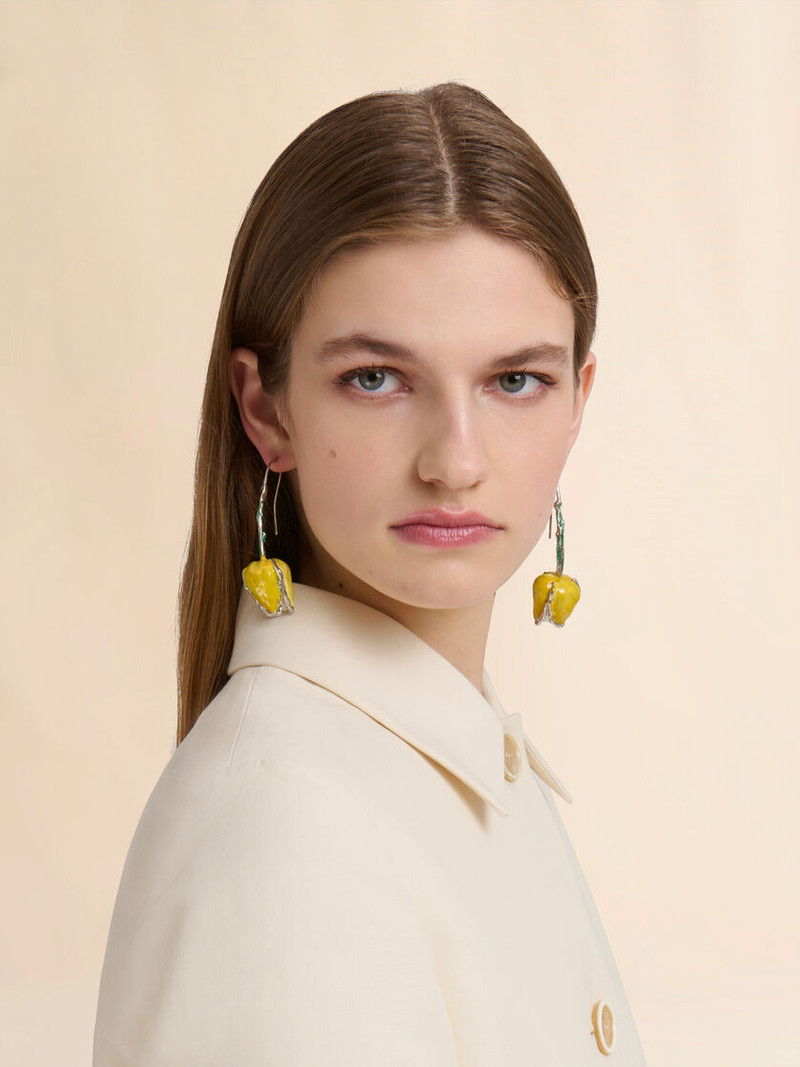 Marni YELLOW ENAMELLED TULIP EARRINGS outlook