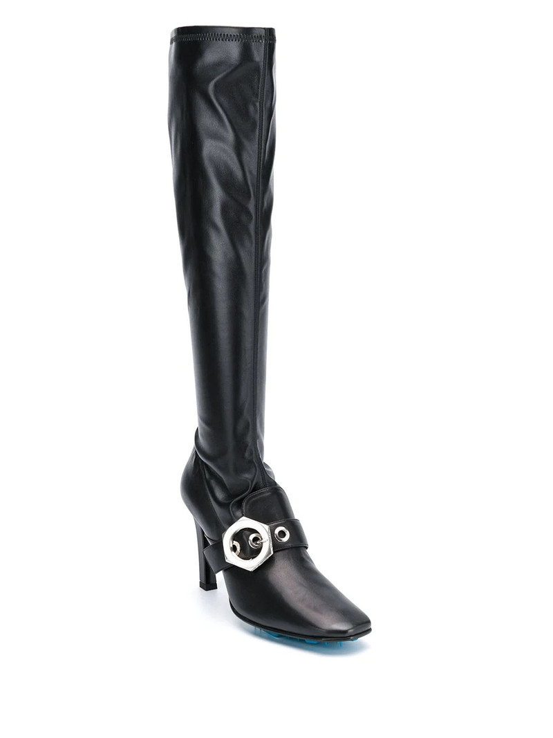 Off-White buckle-detail over-the-knee boots outlook