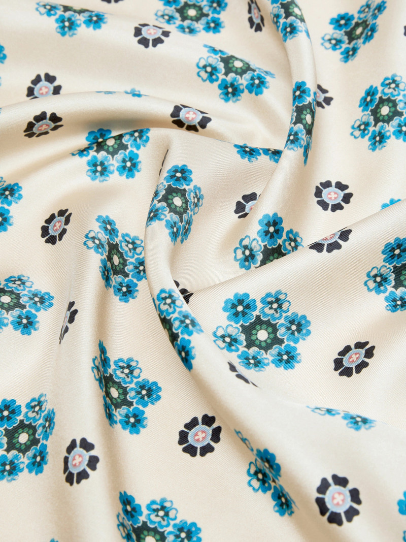ONESTONEW Printed silk twill foulard - BEIGE PINK 3