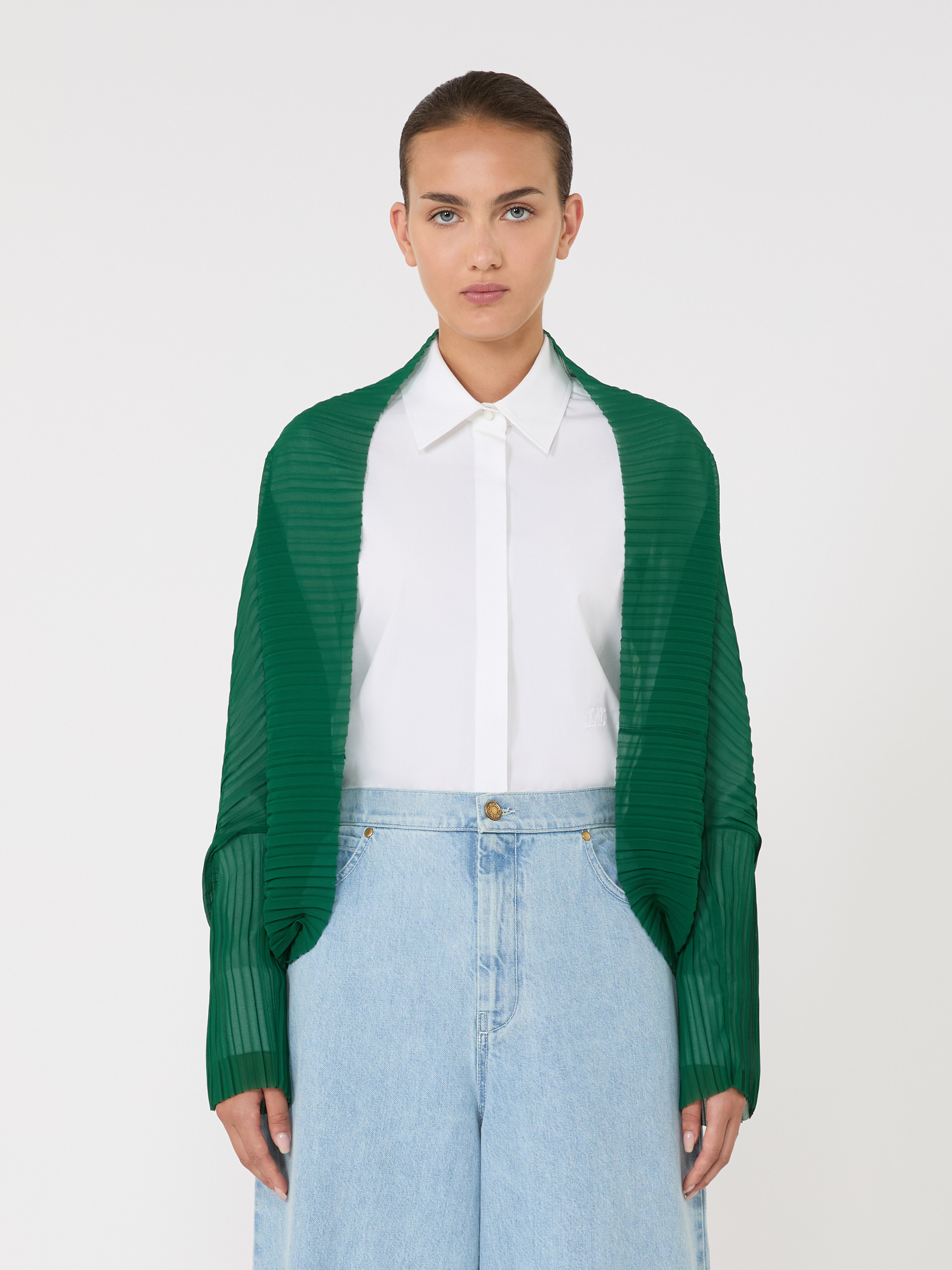 VESUVIO Pleated fabric shrug - 2