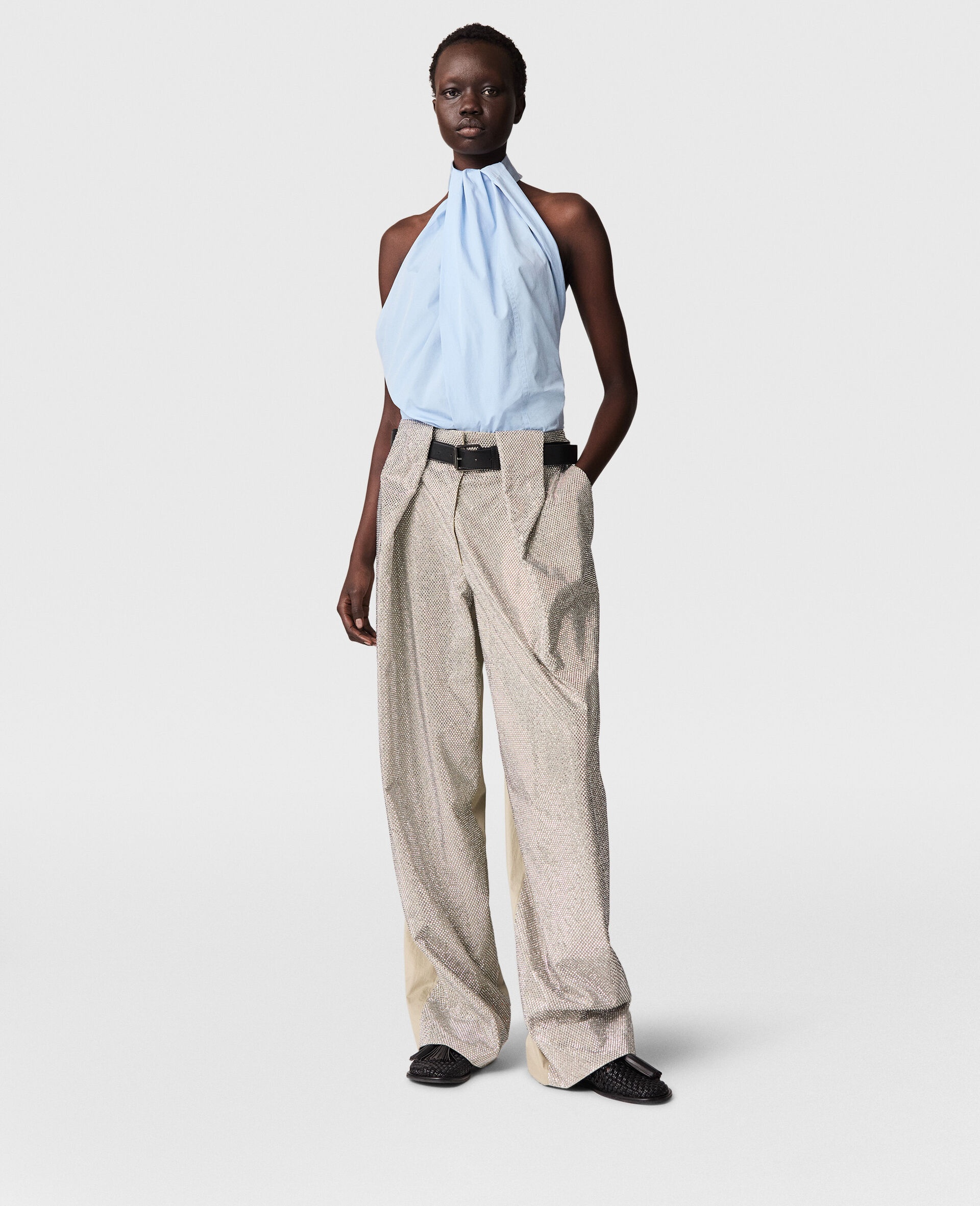 Halterneck Panel Sleeveless Top - 6