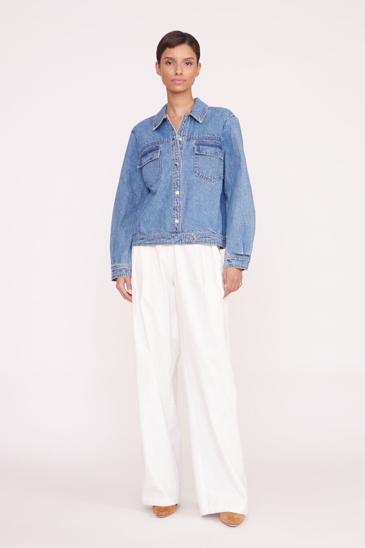 STAUD CUSTOM CLASSIC OVERSIZED RYAN JACKET | MEDIUM WASH - 4