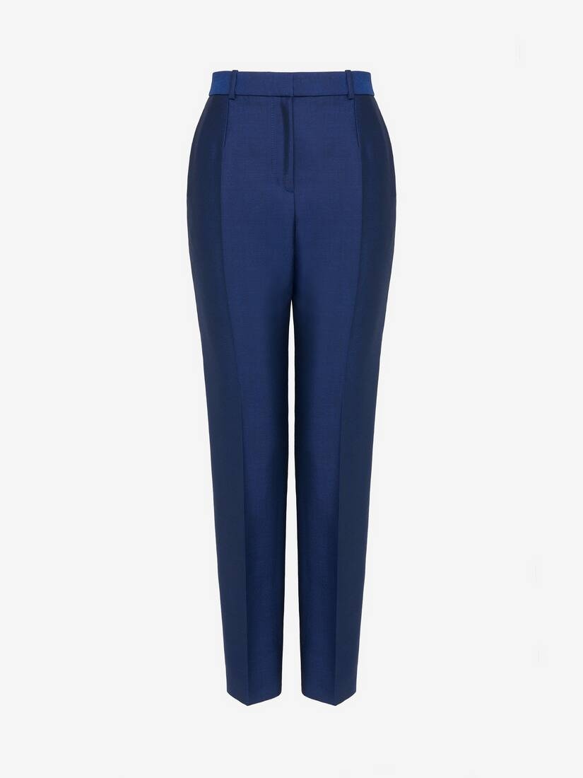 Women's High-waisted Cigarette Trousers in Ultramarine - 1