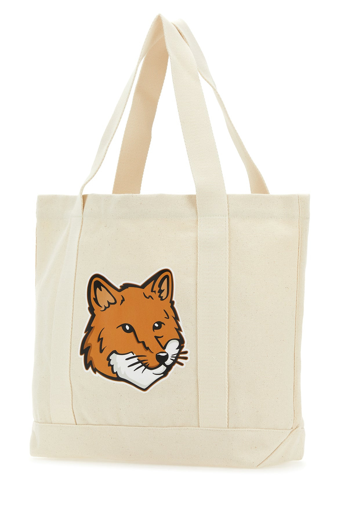 Ivory canvas Fox Head shopping bag - 2