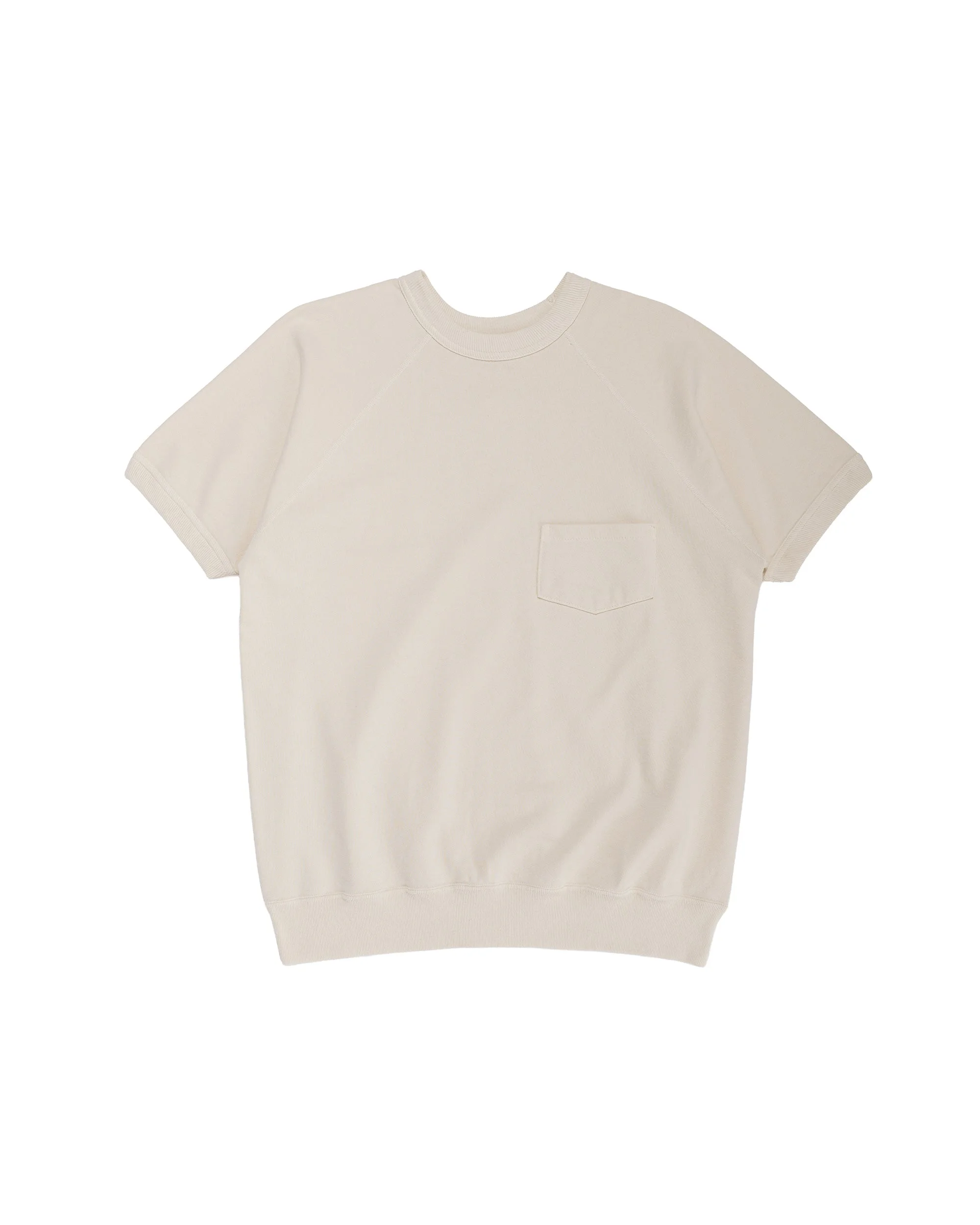 Lot. 4105 Short Sleeve SW With Pocket Plain Cream - 1