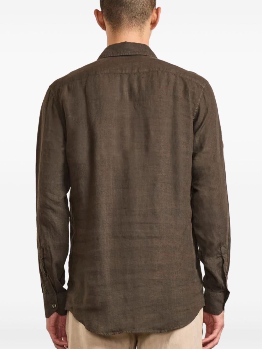 long-sleeved linen shirt - 3