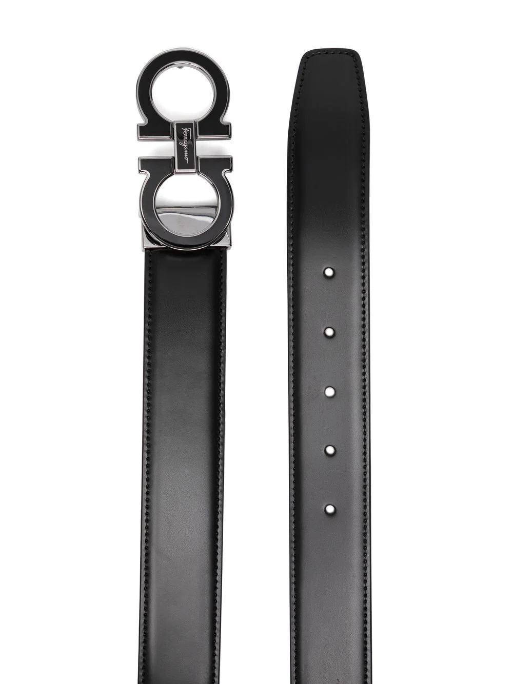 Gancini-buckle leather belt - 2