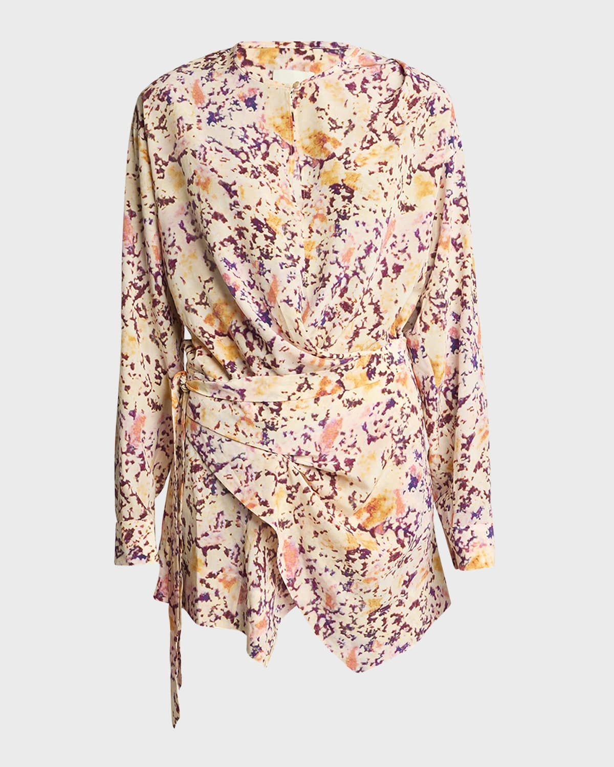 Habla Floral Print Silk Wrap Dress - 1