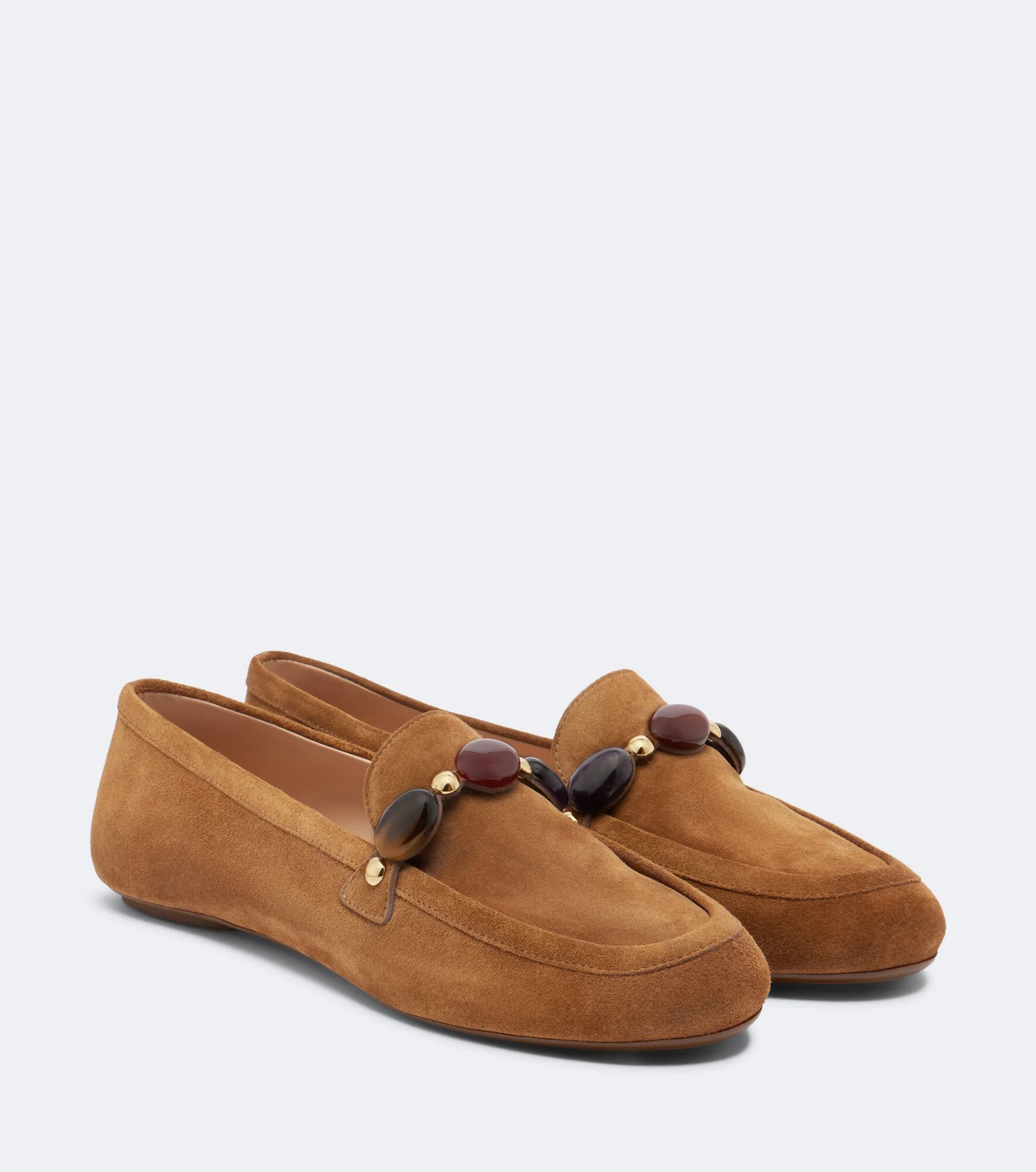 Embellished suede loafers - 1