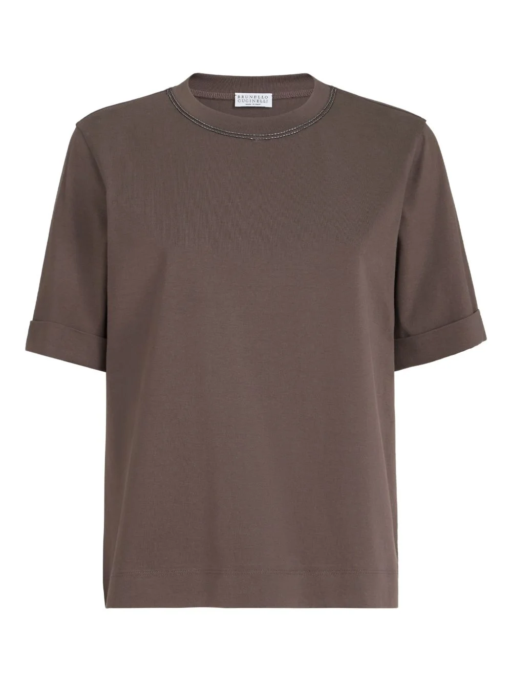 Monili-trim cotton T-shirt - 1