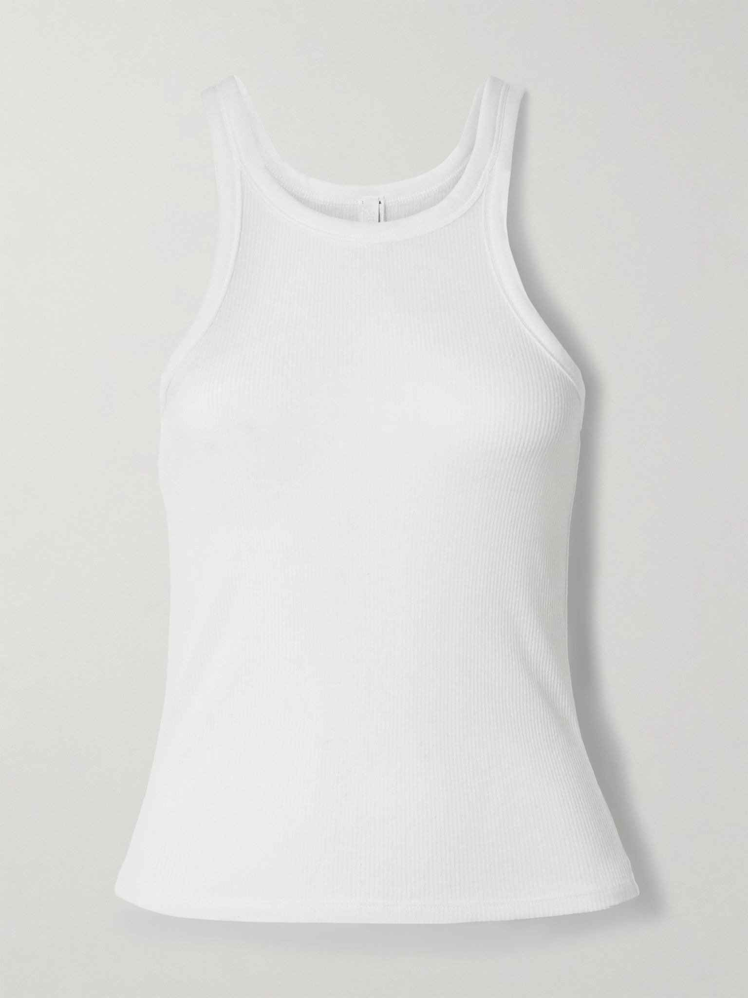 Sheer Stretch-Jersey Tank - Snow White - 1