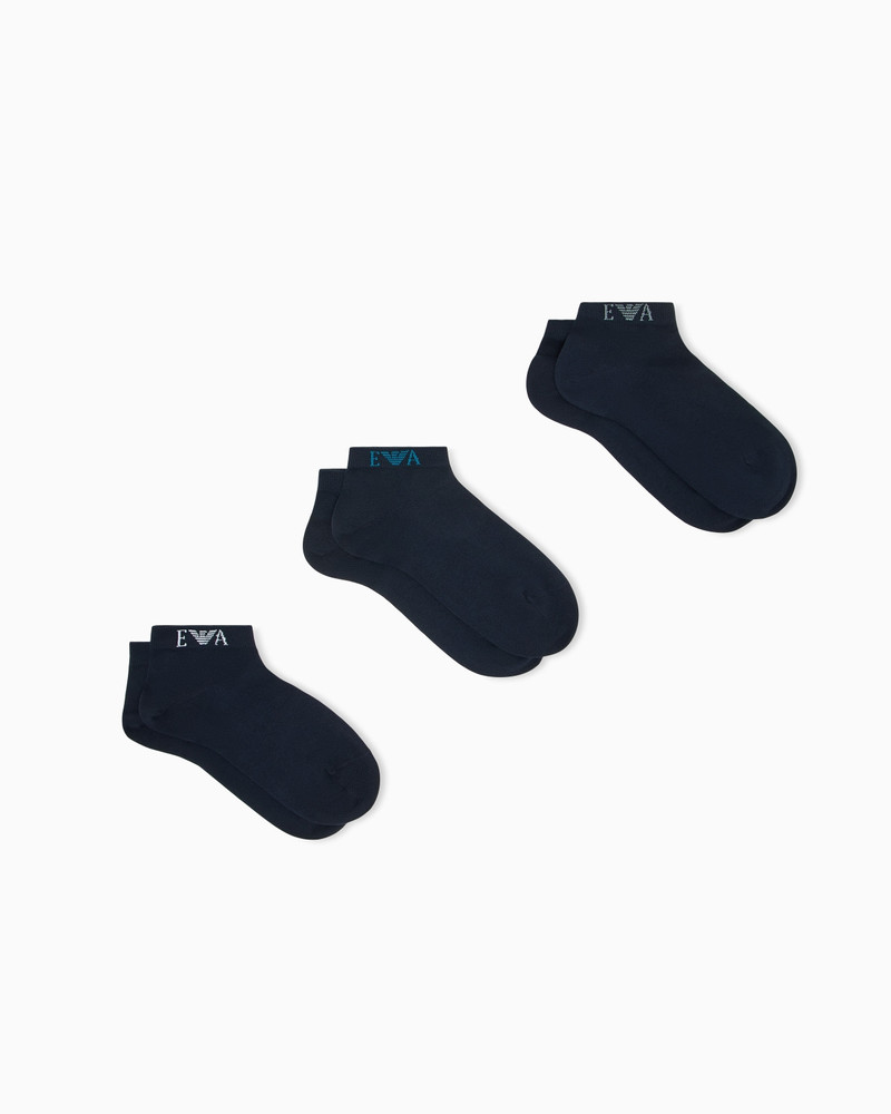 MULTIPACK OF COTTON SNEAKER SOCKS WITH A MONOGRAM LOGO BAND 1