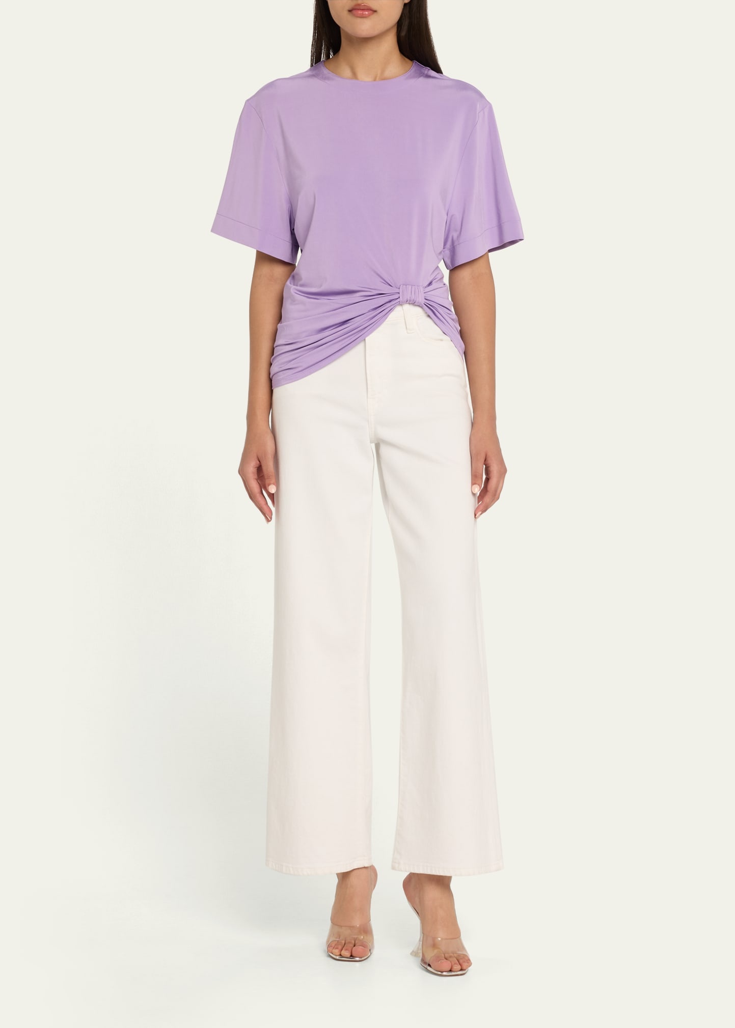 Short-Sleeve Ruched T-Shirt - 2