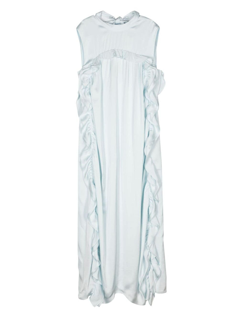 Jil Sander ruffle-trim satin maxi dress outlook