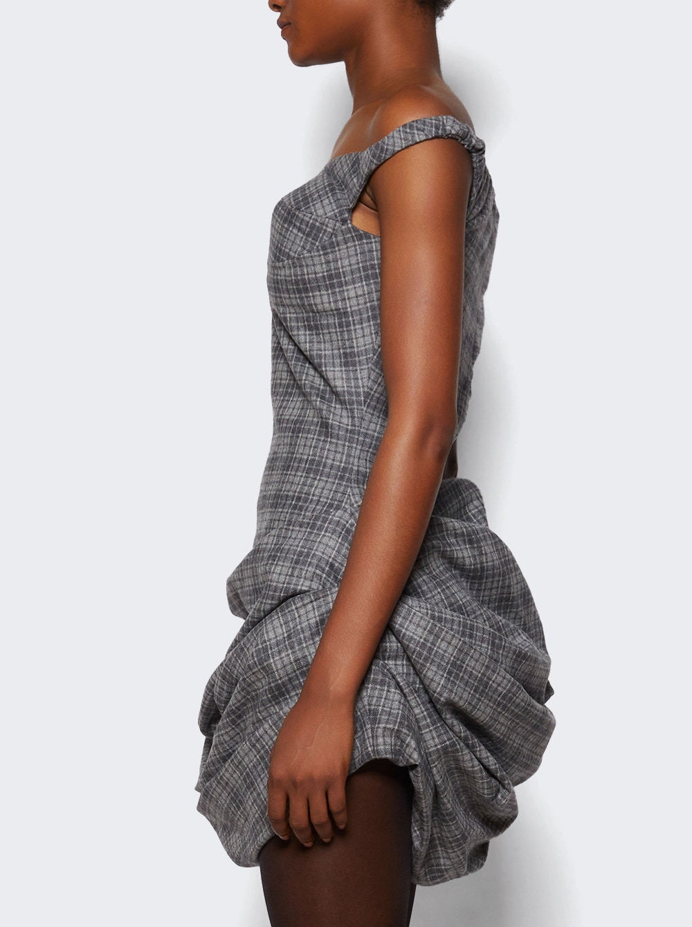 Off Shoulder Bustier Dress Grey - 3