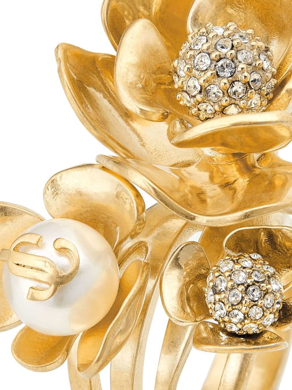 Petal crystal-embellished ring - 4