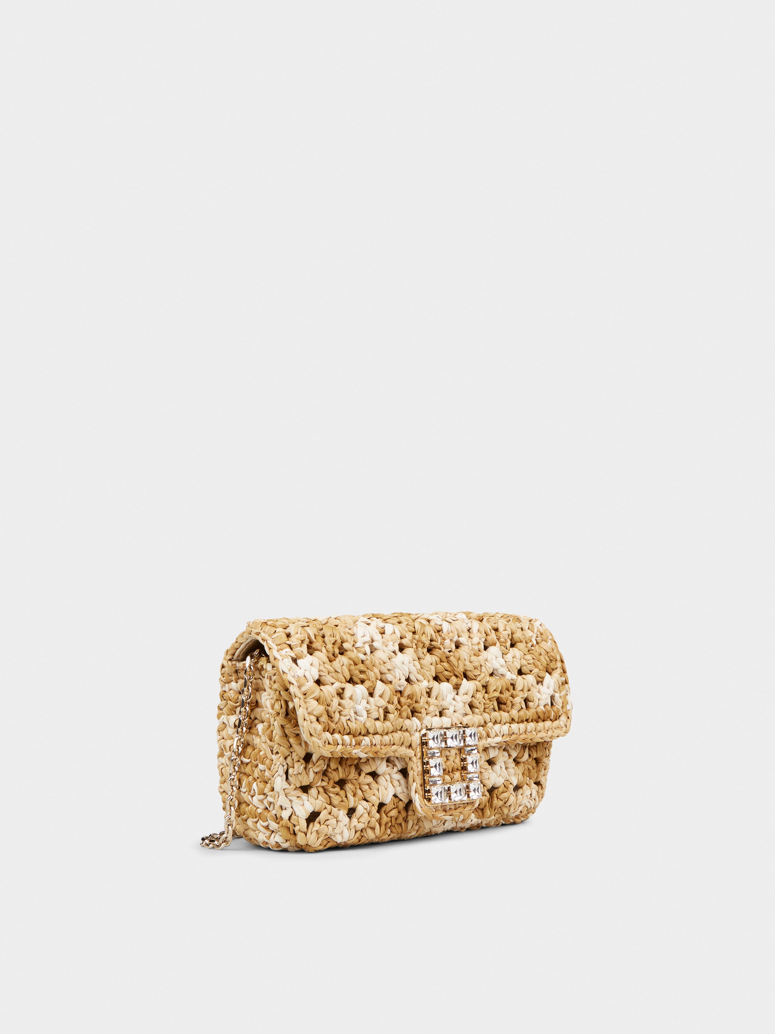 Jeu de Fille Crochet Strass Buckle Clutch Bag in Raffia - 3