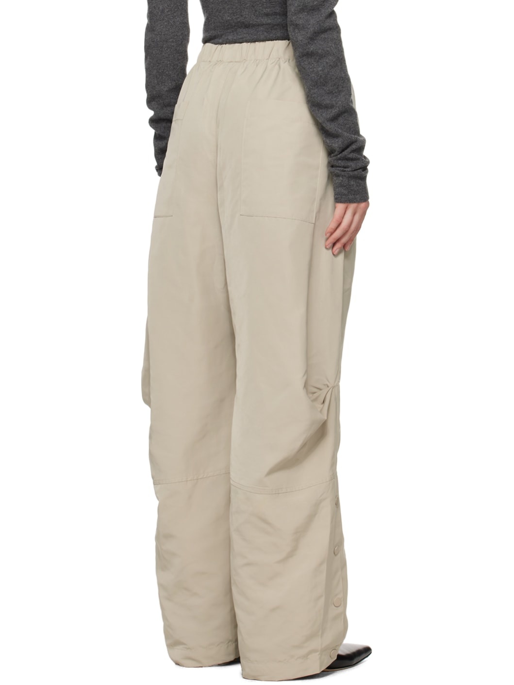 SSENSE Exclusive Taupe 'Elemental by Paris Georgia' Parachute Trousers - 3