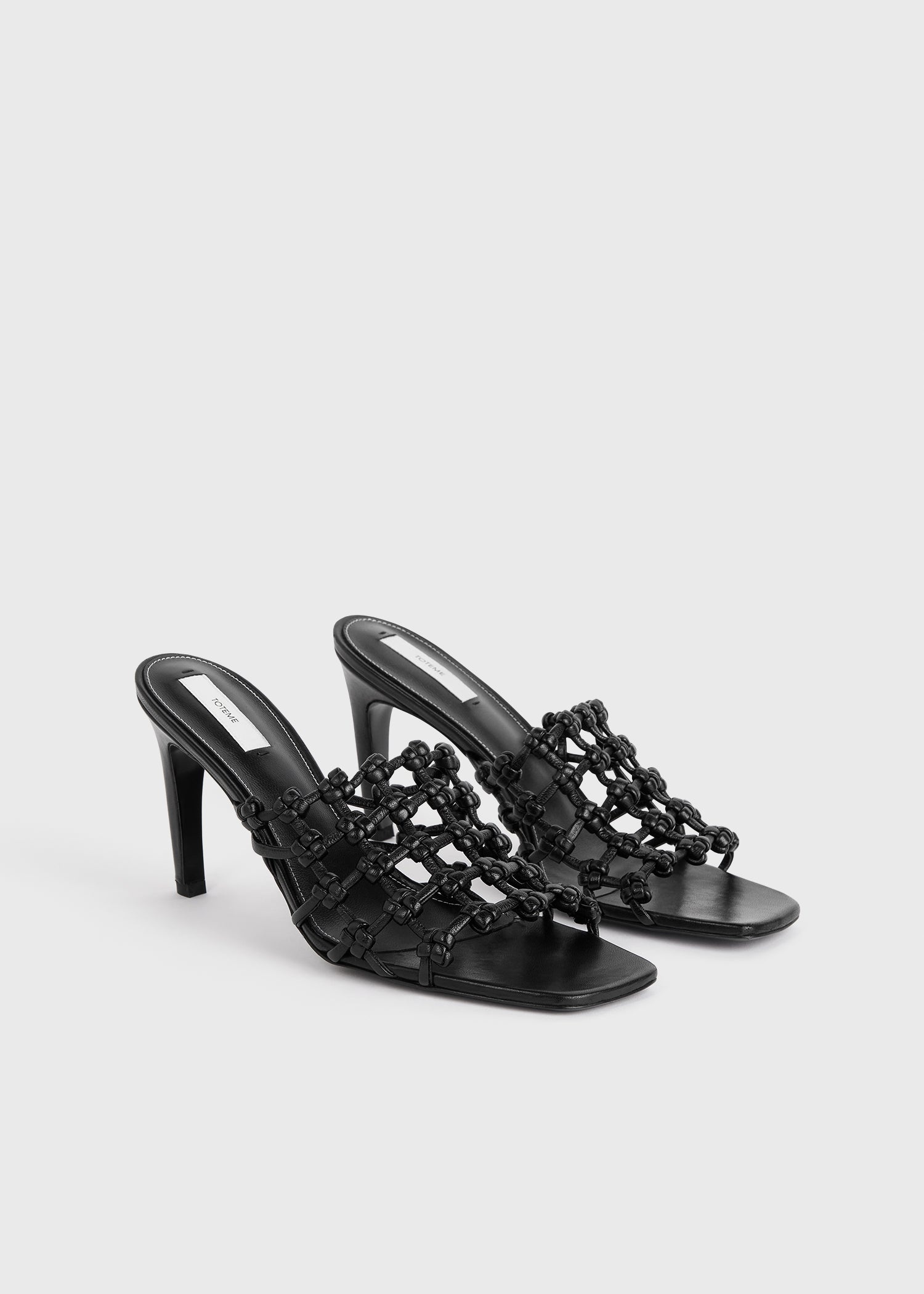 Braided-leather bandeau mules black - 7