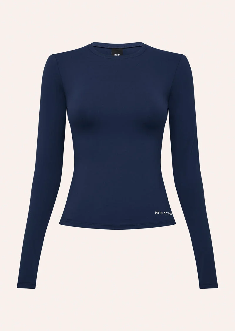 FOUNDATION LONG SLEEVE TOP IN DARK NAVY - 1