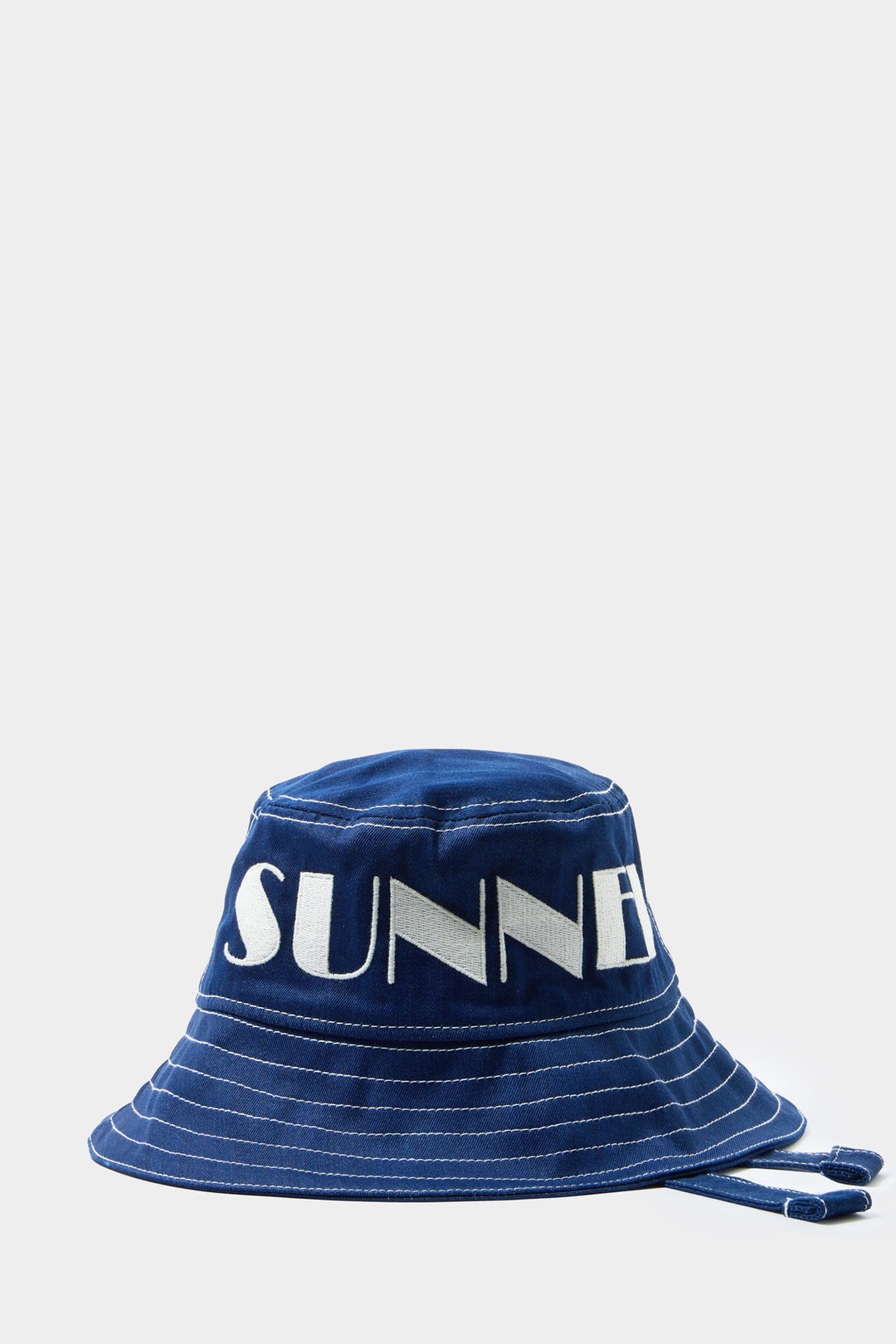LOGO STRING BUCKET HAT / blue - 1