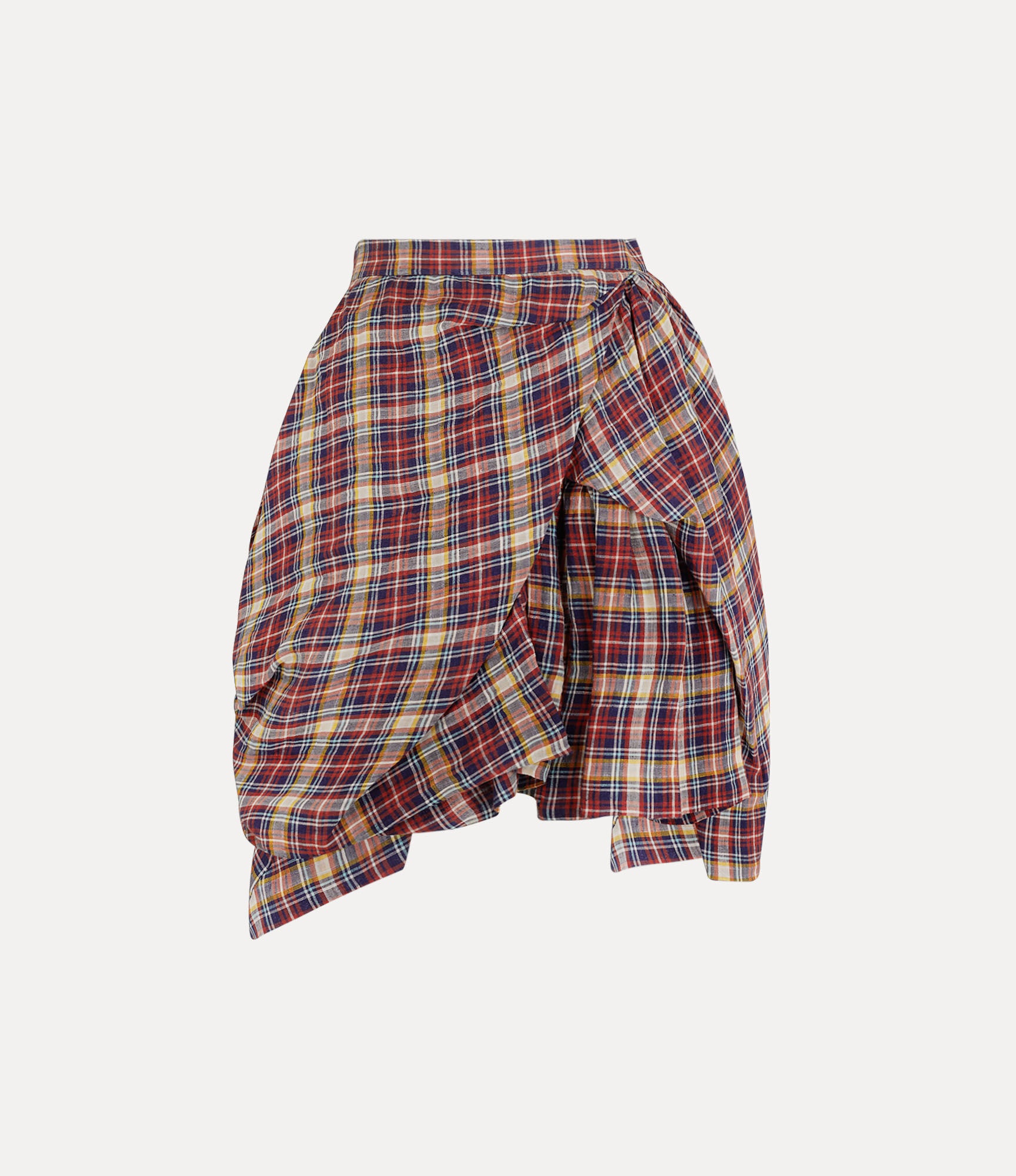 【Vivienne Westwood】アシンメトリー ドレープ NYMPH スカート VIVIENNE WESTWOOD Nymph asymmetric gathered checked linen