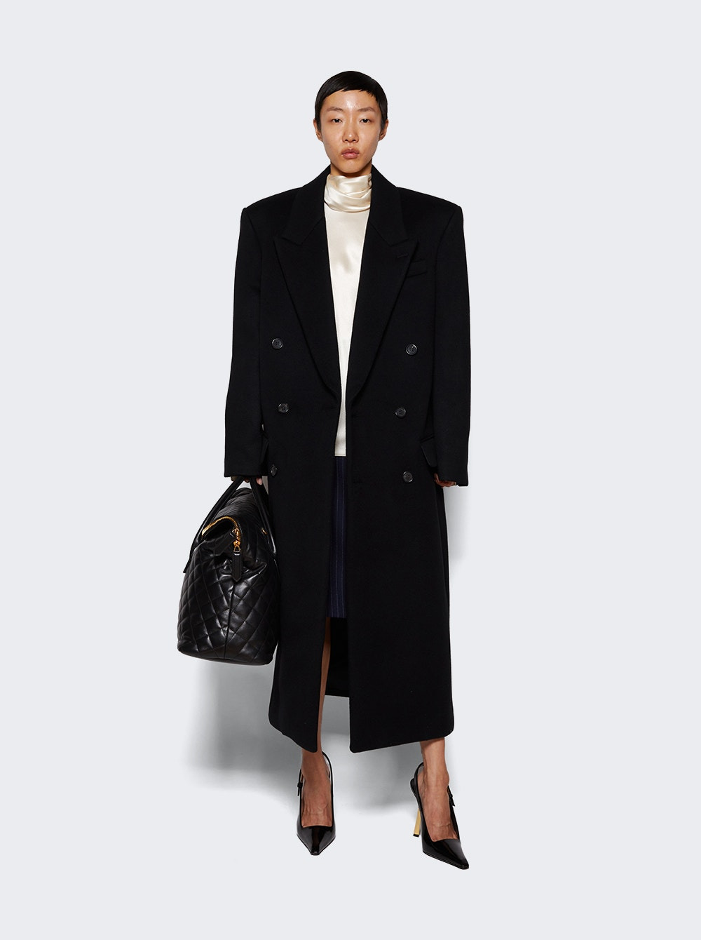 Double Breasted Coat Black - 2