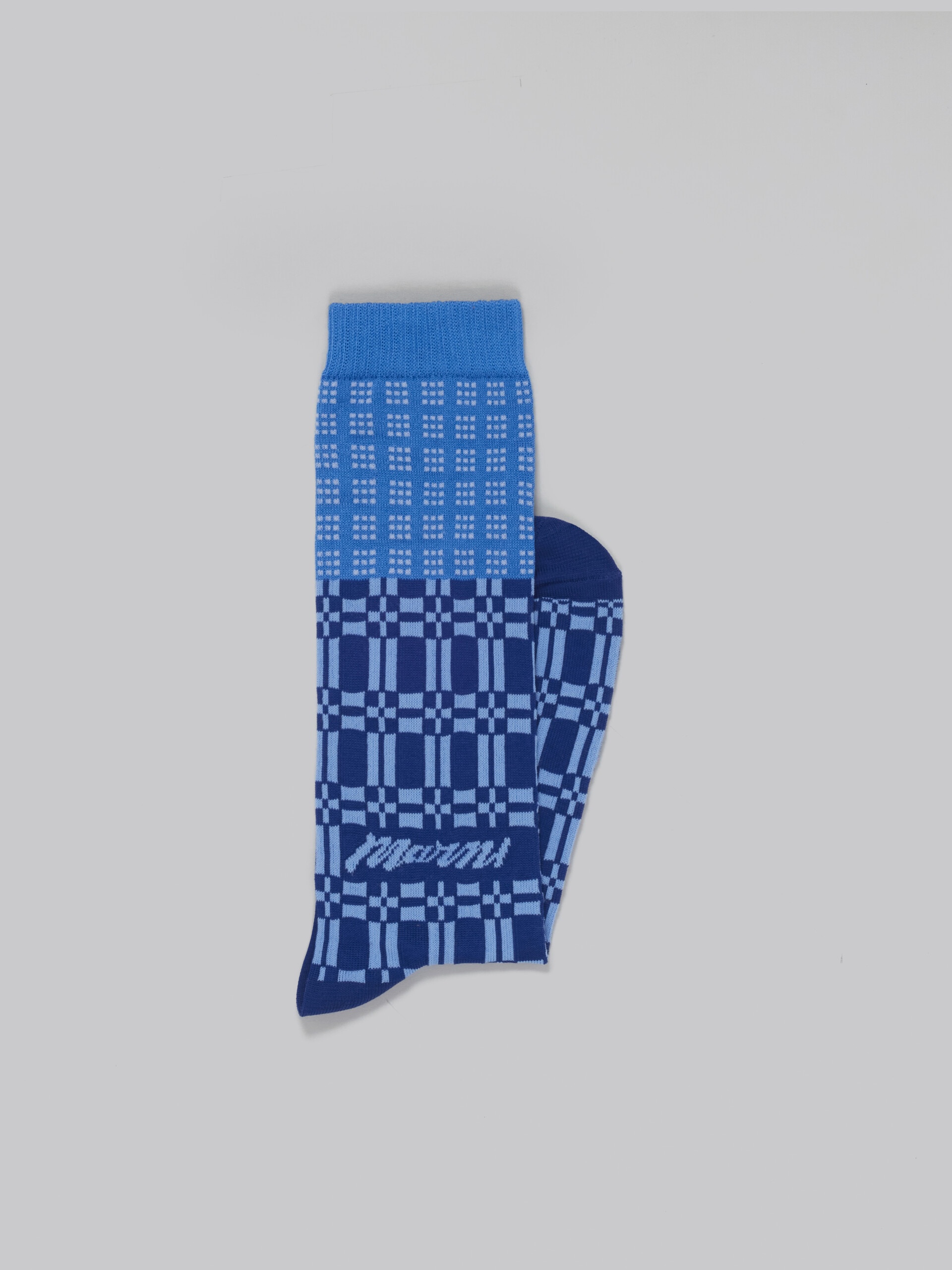BLUE SOCKS WITH GEOMETRIC PATTERNS - 2