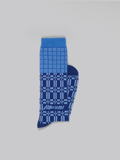 Marni BLUE SOCKS WITH GEOMETRIC PATTERNS outlook