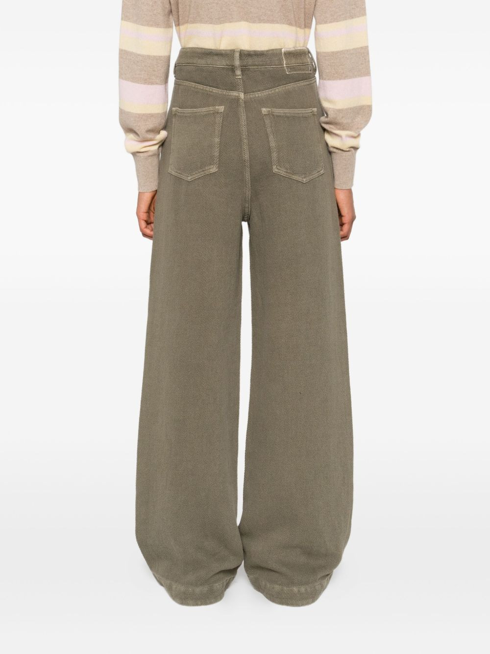 drawstring wide-leg jeans - 4