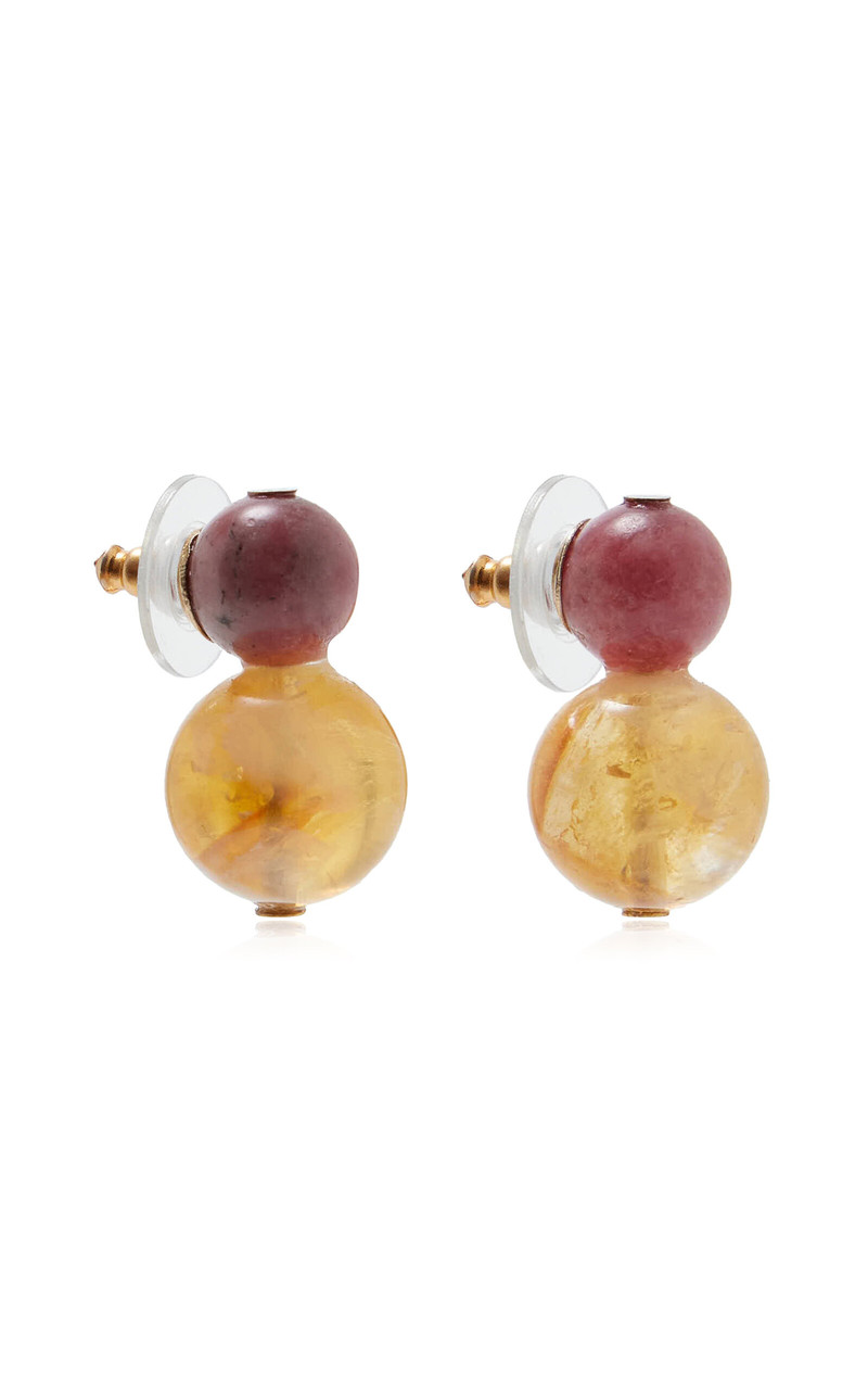 Cay Rhodonite And Citrine Earrings yellow 3