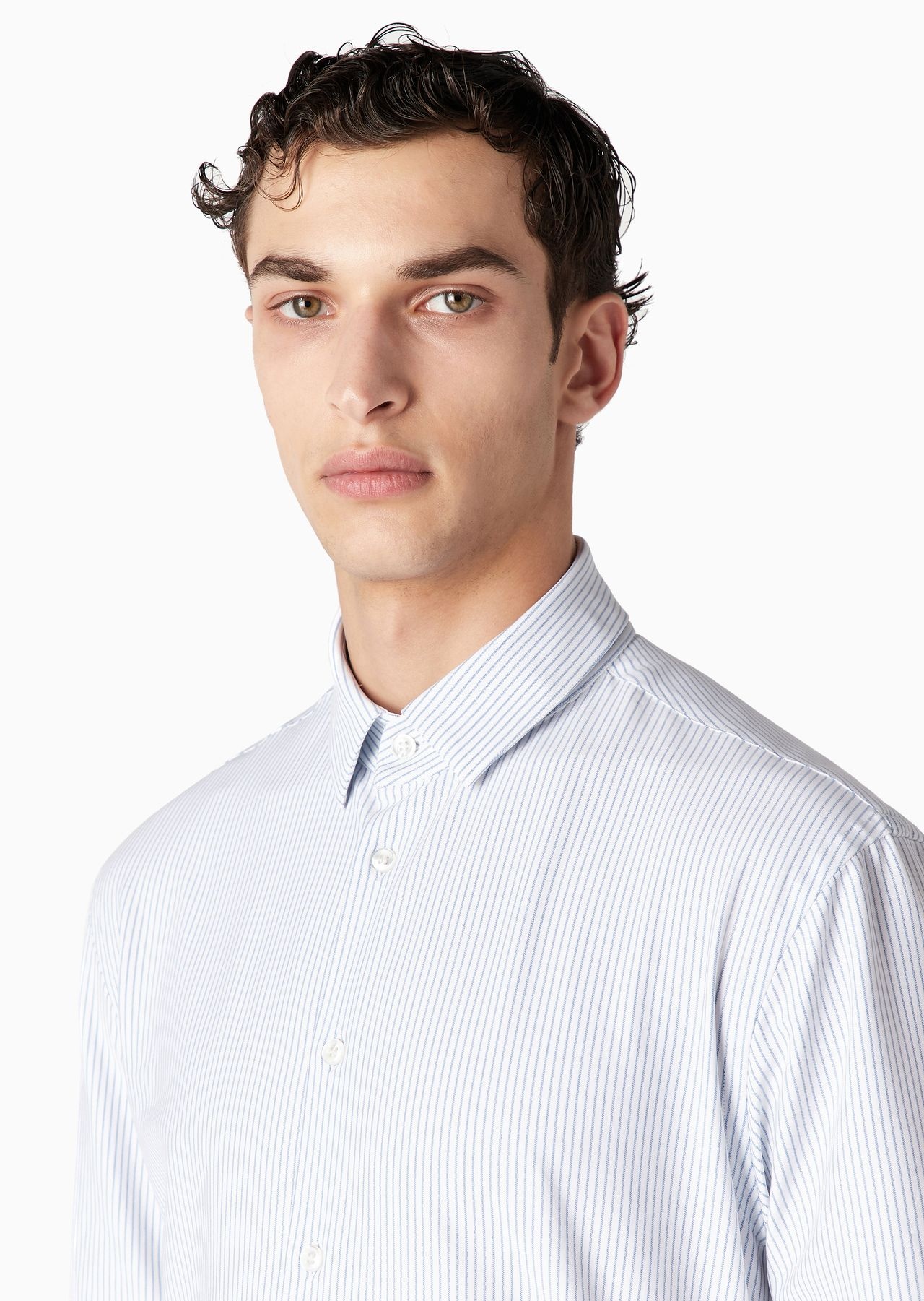 Slim-fit striped cotton-jersey shirt - 5