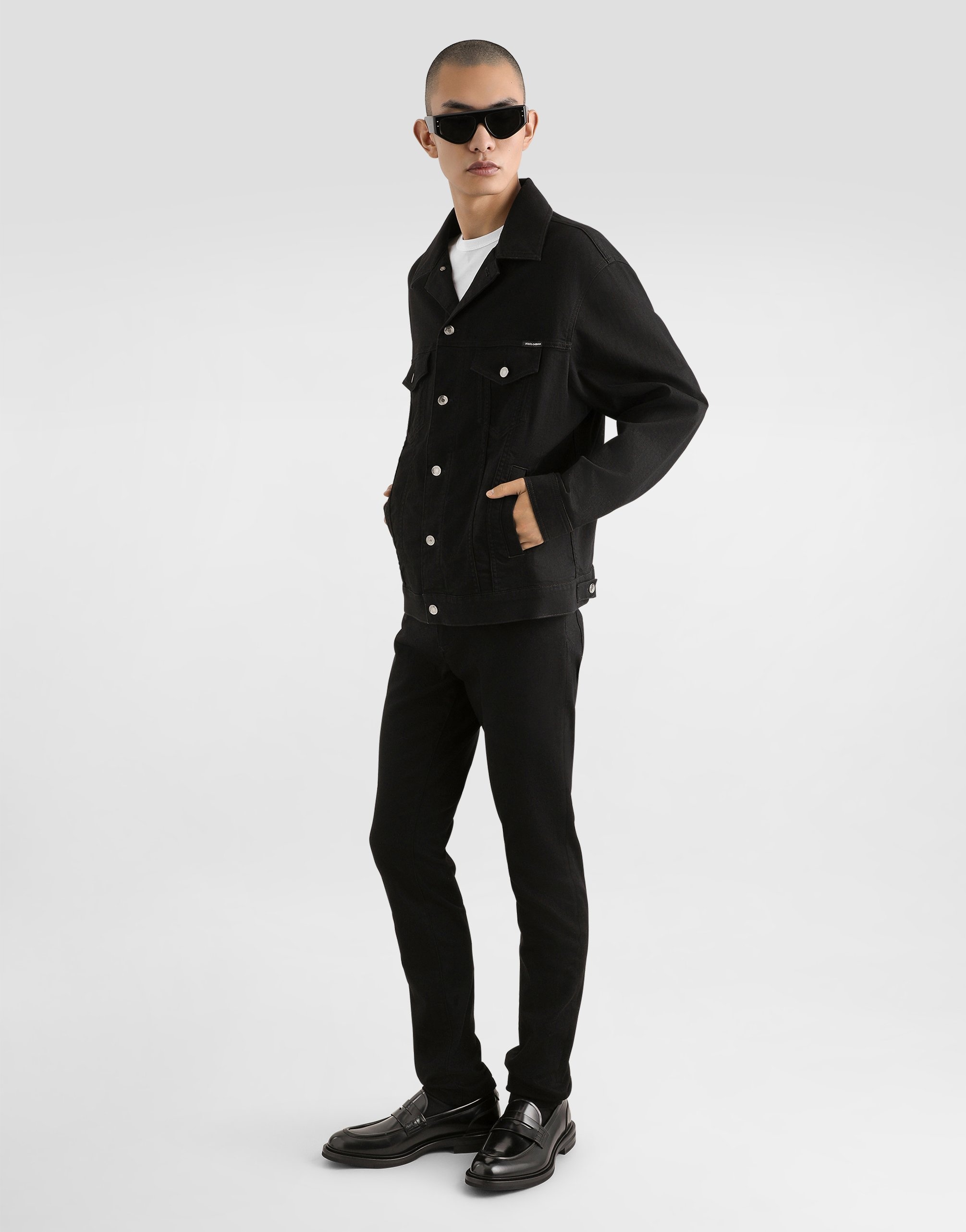Black wash skinny stretch jeans - 2