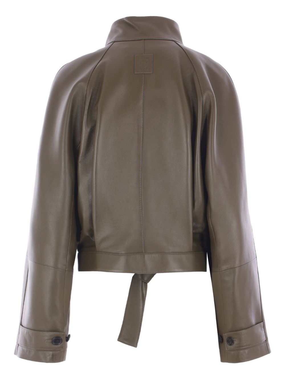 belted leather jacket - 2