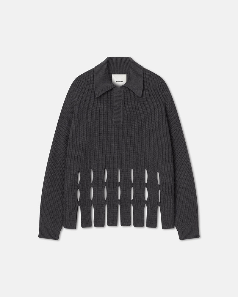 Cut-Out Cashmere-Blend Polo-Neck Sweater 1
