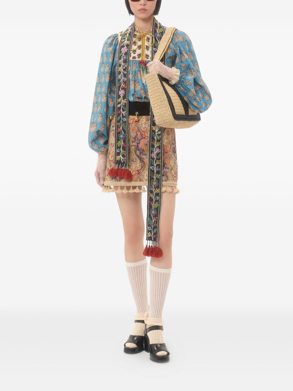 embroidered mini skirt - 2