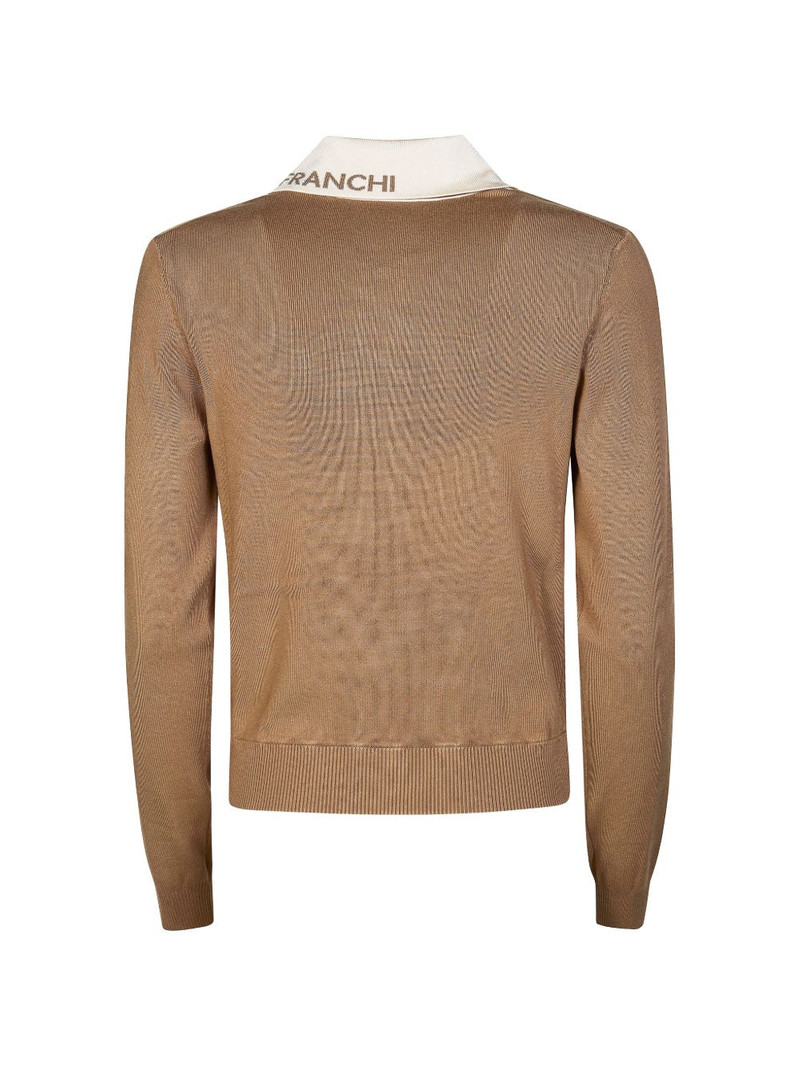 ELISABETTA FRANCHI zip collared cardigan outlook