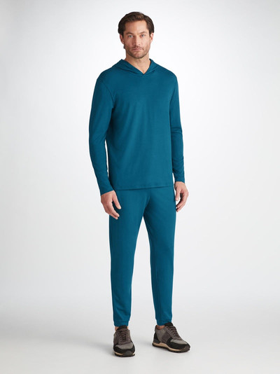 Derek Rose Men's Pullover Hoodie Basel Micro Modal Stretch Poseidon Blue outlook