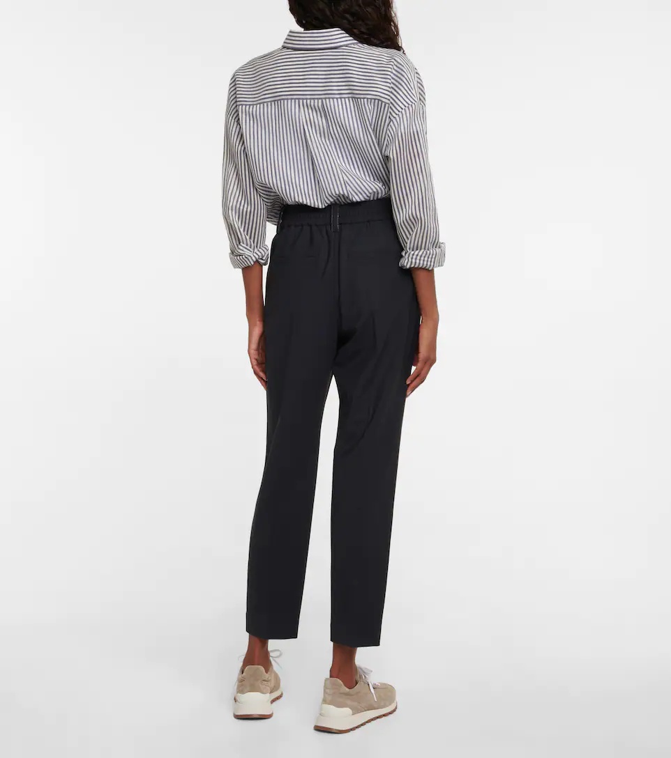 High-rise wool-blend pants - 3