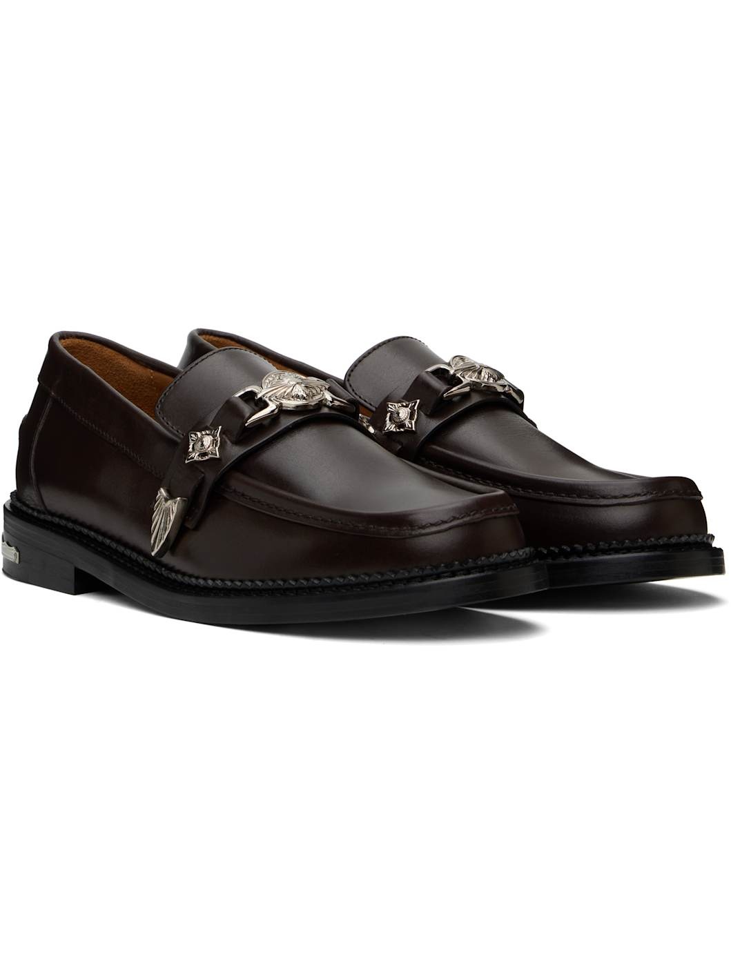 SSENSE Exclusive Brown Metal Loafers - 4
