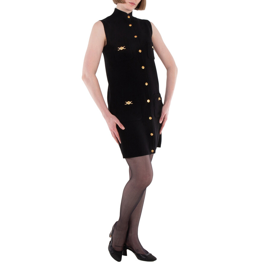 Versace Medusa 95 Shift Knit Cashmere-Blend Mini Dress - 3